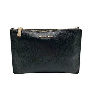 Michael Kors Black Pebbled Leather Triple Compartment Crossbody Bag